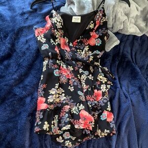 Floral Wrap Dress with Spaghetti Straps